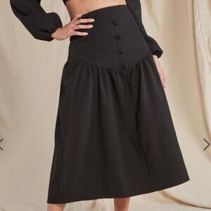 NEW‎ NWT Lani The Label High Waisted Black Midi Skirt Small